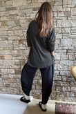 Agnes Stripe Trapeze Top Black